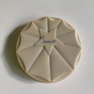 Starlet Compact Vintage Bakelite Face Powder container round w/ Star, mirror
